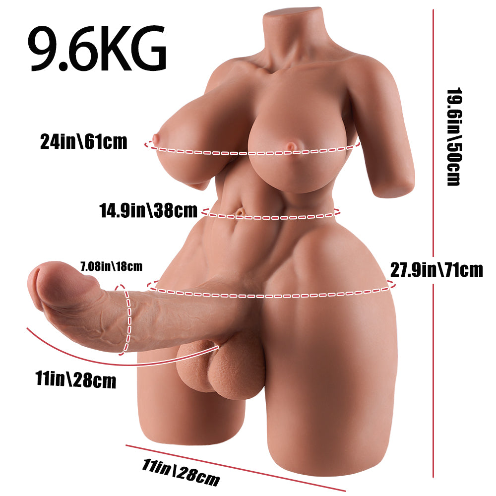 Vale: 4.5kg Futa Torso Sex Doll Realistic Torso Big Penis Sex Doll Vagina Sex Toy