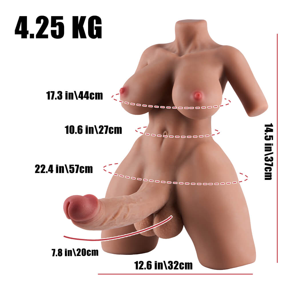 Vale: 4.5kg Futa Torso Sex Doll Realistic Torso Big Penis Sex Doll Vagina Sex Toy